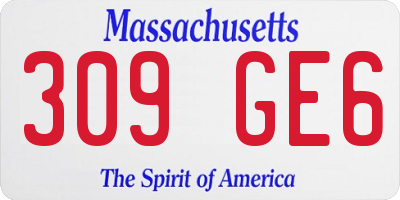 MA license plate 309GE6