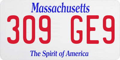 MA license plate 309GE9