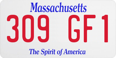 MA license plate 309GF1