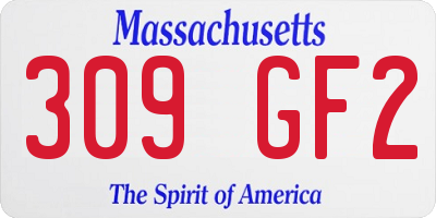 MA license plate 309GF2