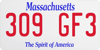 MA license plate 309GF3
