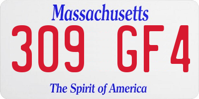 MA license plate 309GF4