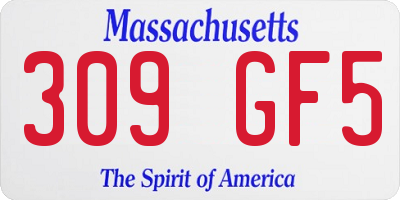 MA license plate 309GF5