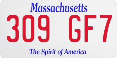 MA license plate 309GF7