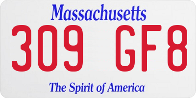 MA license plate 309GF8
