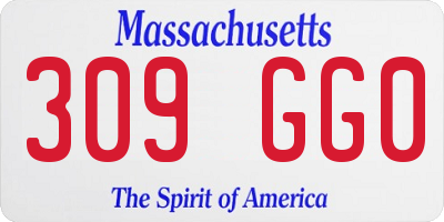 MA license plate 309GG0