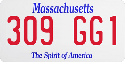 MA license plate 309GG1