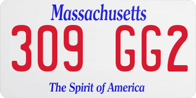 MA license plate 309GG2