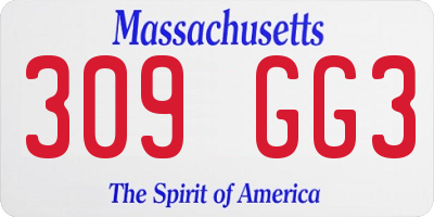 MA license plate 309GG3