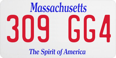 MA license plate 309GG4