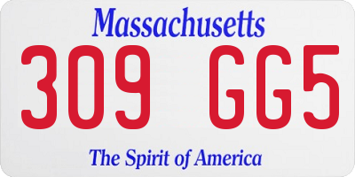 MA license plate 309GG5