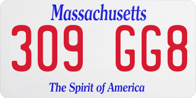 MA license plate 309GG8