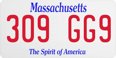 MA license plate 309GG9