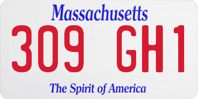 MA license plate 309GH1