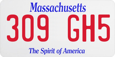 MA license plate 309GH5