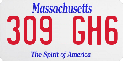 MA license plate 309GH6