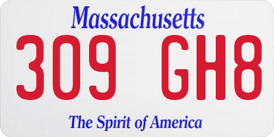 MA license plate 309GH8