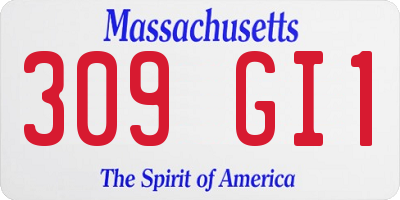 MA license plate 309GI1