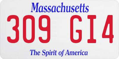 MA license plate 309GI4