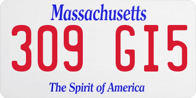 MA license plate 309GI5