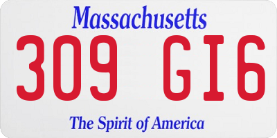 MA license plate 309GI6
