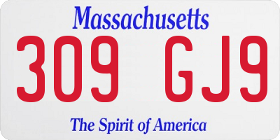 MA license plate 309GJ9