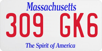 MA license plate 309GK6