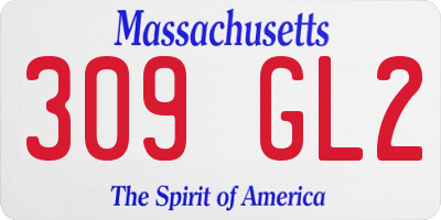 MA license plate 309GL2