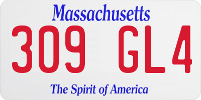 MA license plate 309GL4