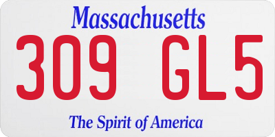 MA license plate 309GL5