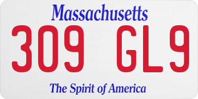 MA license plate 309GL9