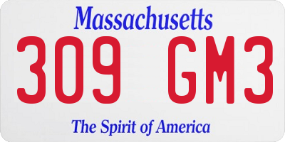 MA license plate 309GM3