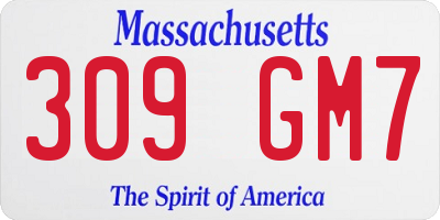 MA license plate 309GM7