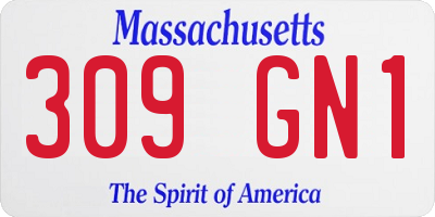 MA license plate 309GN1