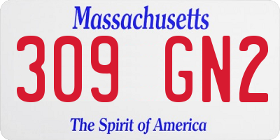 MA license plate 309GN2