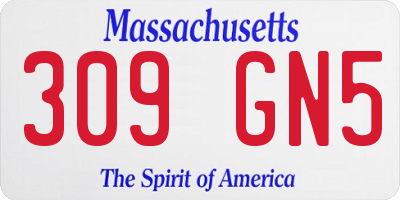 MA license plate 309GN5