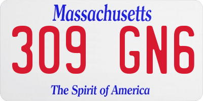 MA license plate 309GN6