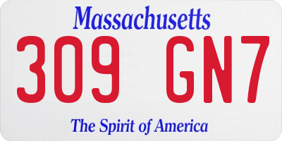 MA license plate 309GN7