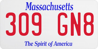 MA license plate 309GN8