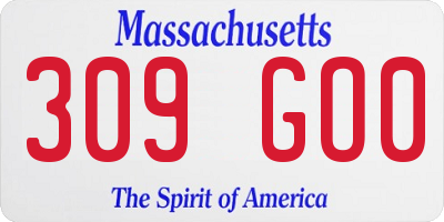 MA license plate 309GO0