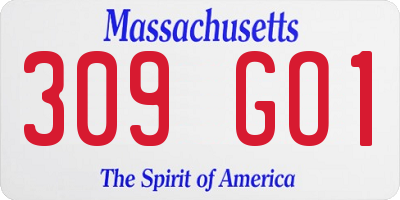 MA license plate 309GO1