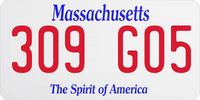 MA license plate 309GO5