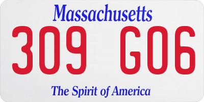 MA license plate 309GO6