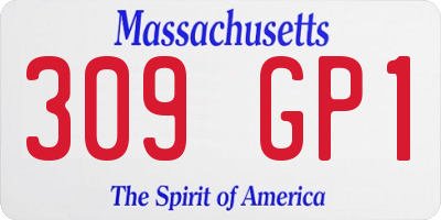 MA license plate 309GP1