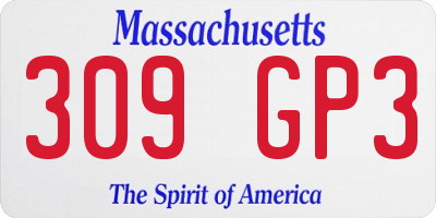 MA license plate 309GP3