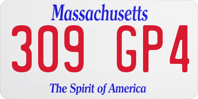 MA license plate 309GP4