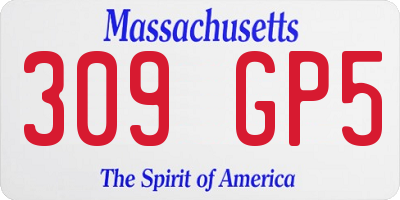MA license plate 309GP5