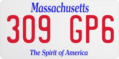 MA license plate 309GP6