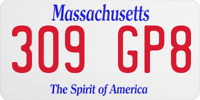 MA license plate 309GP8