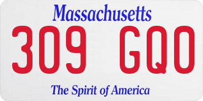 MA license plate 309GQ0